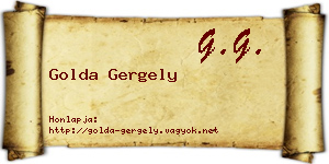 Golda Gergely névjegykártya